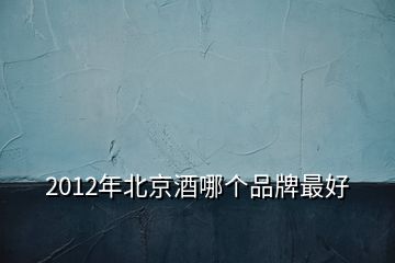 2012年北京酒哪個品牌最好