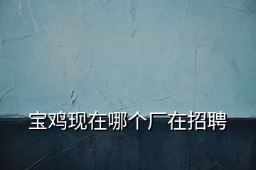 寶雞現在哪個廠在招聘