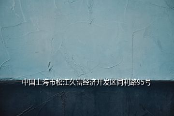 中國上海市松江久富經濟開發區同利路95號