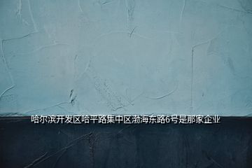 哈爾濱開發區哈平路集中區渤海東路6號是那家企業