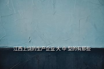 江西上饒的生產企業 大 中 型的有那些