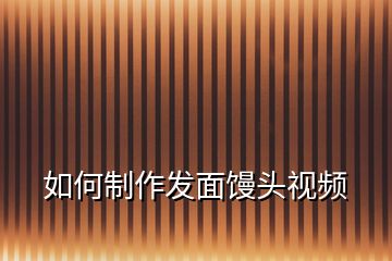 如何制作發面饅頭視頻