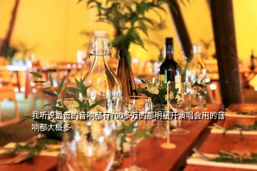 我聽說最貴的音響都有700多萬的那明星開演唱會(huì)用的音響都大概多
