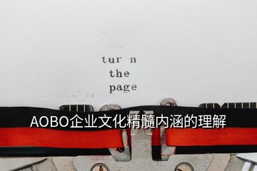 AOBO企業文化精髓內涵的理解