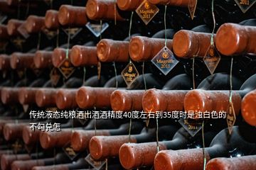 傳統(tǒng)液態(tài)純糧酒出酒酒精度40度左右到35度時是濁白色的不勾兌怎