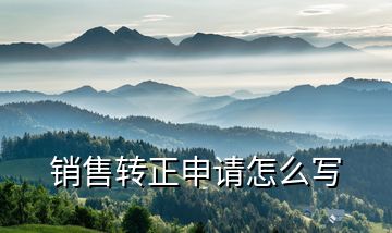 銷售轉正申請怎么寫