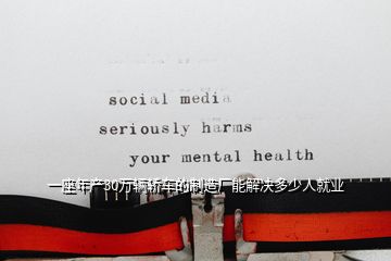 一座年產30萬輛轎車的制造廠能解決多少人就業