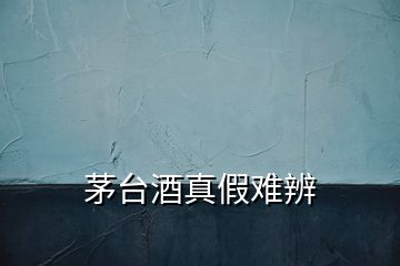 茅臺酒真假難辨