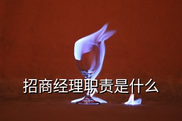 招商經理職責是什么