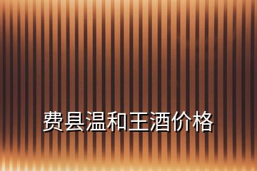 費縣溫和王酒價格