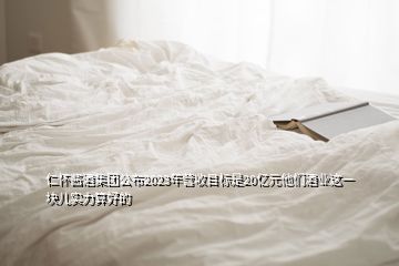 仁懷醬酒集團公布2023年營收目標是20億元他們酒業這一塊兒實力算好的