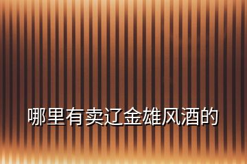 哪里有賣遼金雄風酒的