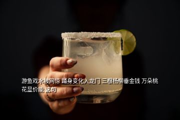 游魚戲水被網驚 踴身變化入龍門 三根楊柳垂金錢 萬朵桃花顯價能 這句
