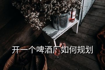 開一個(gè)啤酒廠如何規(guī)劃