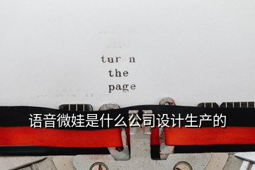 語(yǔ)音微娃是什么公司設(shè)計(jì)生產(chǎn)的