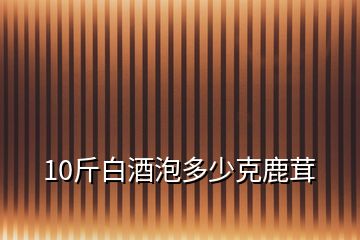 10斤白酒泡多少克鹿茸