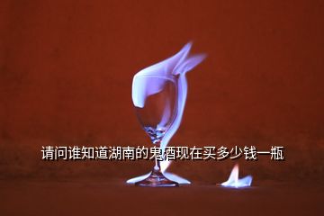 請(qǐng)問(wèn)誰(shuí)知道湖南的鬼酒現(xiàn)在買(mǎi)多少錢(qián)一瓶