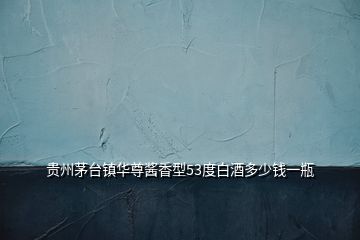貴州茅臺鎮華尊醬香型53度白酒多少錢一瓶