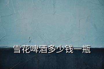 雪花啤酒多少錢一瓶