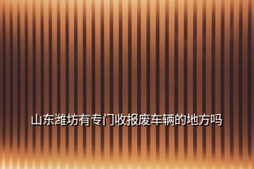 山東濰坊有專門(mén)收?qǐng)?bào)廢車(chē)輛的地方嗎