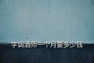 學(xué)調(diào)酒師一個(gè)月要多少錢