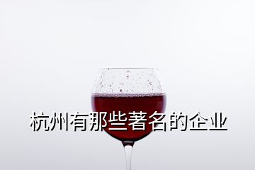 杭州有那些著名的企業