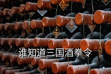 誰知道三國酒拳令