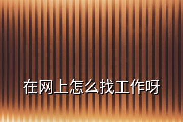 在網上怎么找工作呀