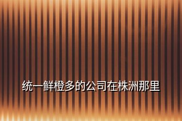統一鮮橙多的公司在株洲那里