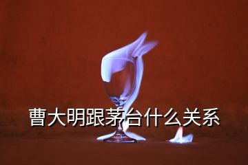 曹大明跟茅臺(tái)什么關(guān)系