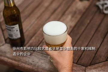 徐州市影響力比較大或者說是營業額高的十家機械制造業的企業