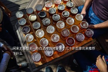 閑來無事想買一些白酒埋到地里等個(gè)幾十年后拿出來推薦下什么