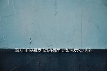 重慶日用品批發市場在那里 比如洗發水之內的
