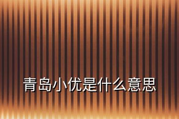 青島小優是什么意思