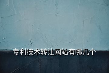 專利技術轉讓網站有哪幾個