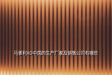 馬爹利XO中國的生產廠家及銷售公司有哪些