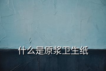 什么是原漿衛生紙