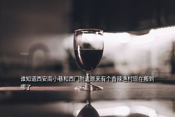 誰知道西安南小巷和西門附近原來有個香辣漁村現在搬到哪了