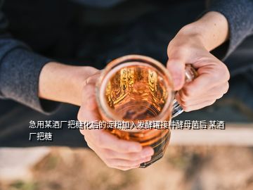 急用某酒廠把糖化后的淀粉加入發酵罐接種酵母菌后 某酒廠把糖