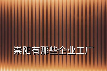 崇陽有那些企業工廠
