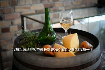 我想晉聘酒吧客戶部長需要20個理由大家幫我想一下