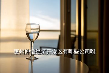 惠州仲愷經濟開發區有哪些公司呀